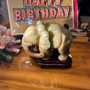 Vintage Jade Elephant Figurine Great Holiday gift idea